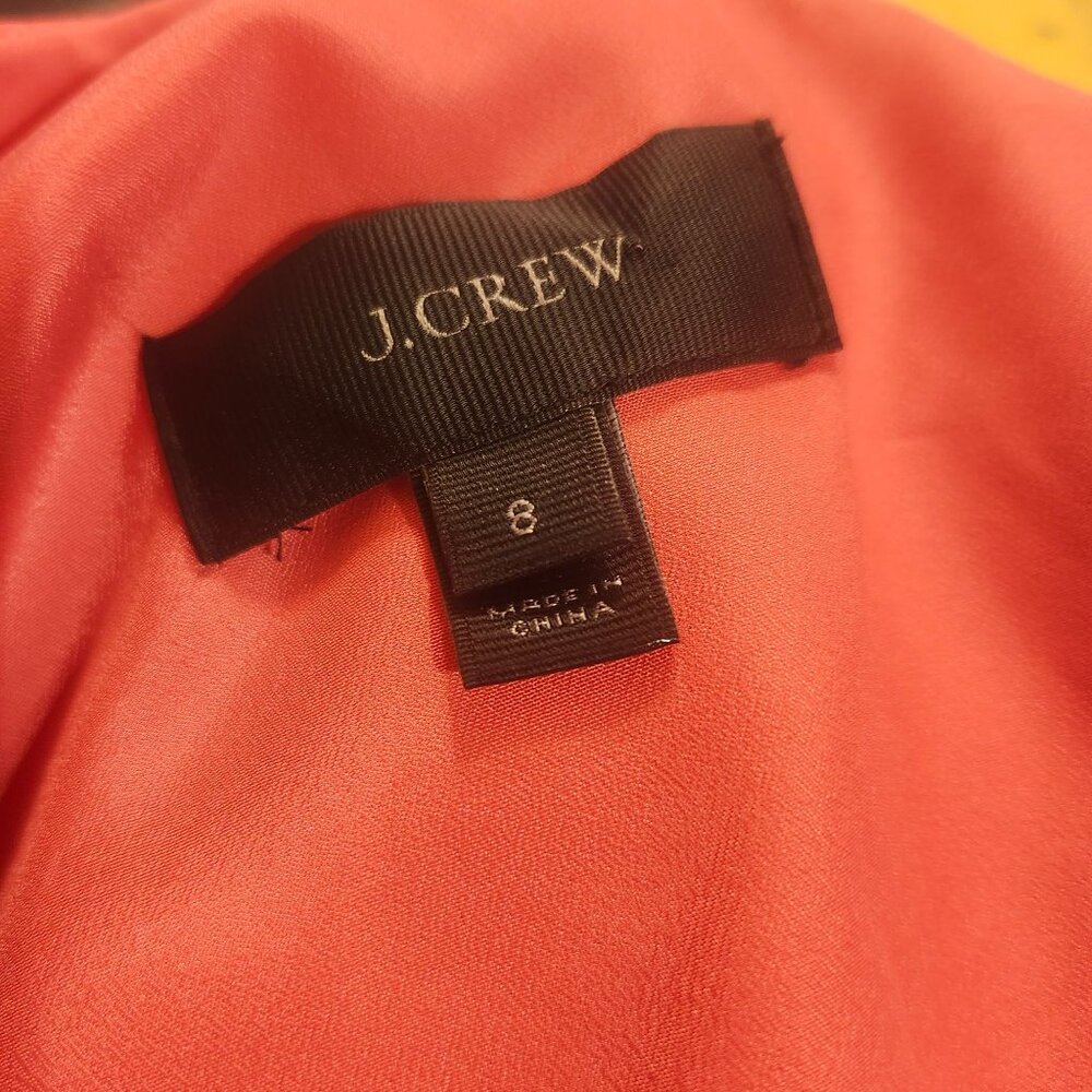 J.Crew Women’s 8 Silk Blend Pink One Shoulder Ruffle Dress Fully Lined Zip G3468 - Picture 6 of 9